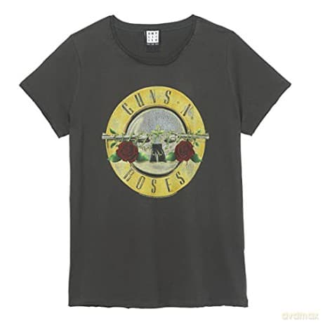 Guns N Roses Drum Amplified Vintage Charcoal X Large Ladies T Shirt