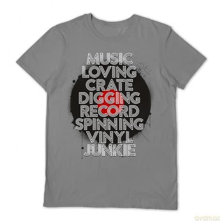 Music Loving Crate Digging Grey Small T Shirt