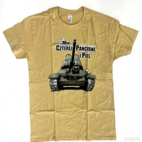 T-shirt Czterej pancerni i pies piaskowy kolorowy czołg M