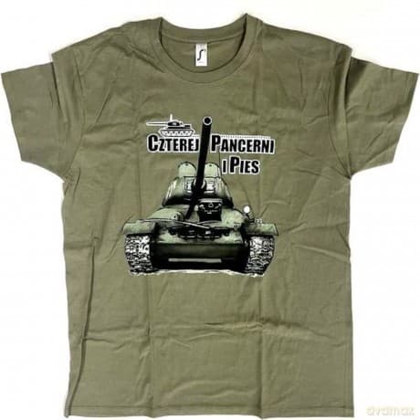 T-shirt Czterej pancerni i pies zielony kolorowy czołg XL