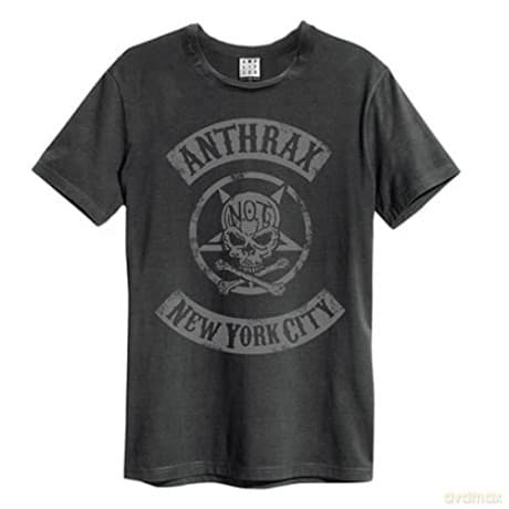Anthrax: Anthrax New York City Amplified Large Vintage Charcoal T Shirt