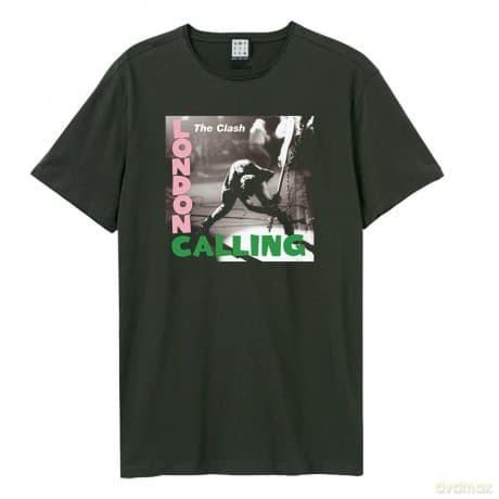 Clash: Clash - London Calling Amplified Small Vintage Charcoal T Shirt