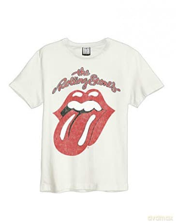 The Rolling Stones: Rolling Stones Vintage Tongue Amplified Xx Large Vintage White T Shirt