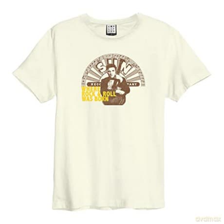 Sun Records: Sun Records & Elvis - Rock & Roll Amplified Large Vintage White T Shirt