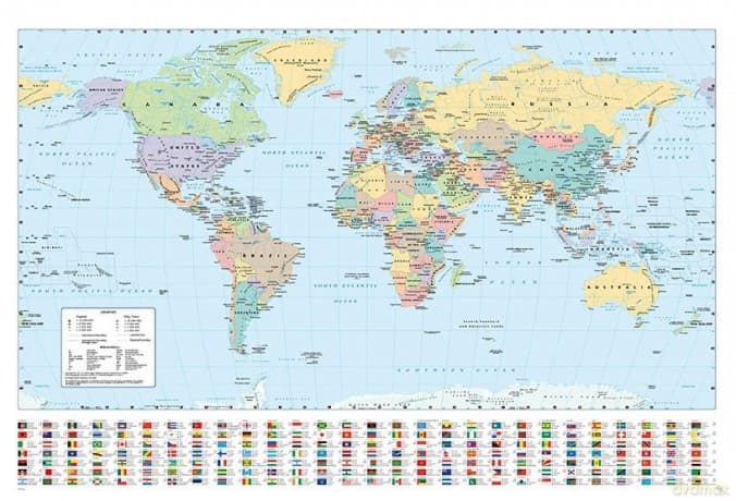 HARPER COLLINS - Poster Maxi 91.5x61 - World Map 21