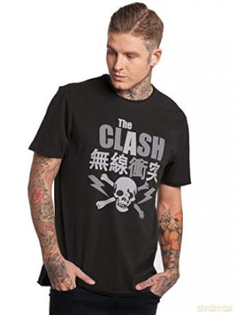 Clash: Clash Bolt Amplified Xx Large Vintage Charcoal T Shirt