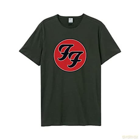 Foo Fighters: Foo Fighters - Double F Logo Amplified X Large Vintage Charcoal T Shirt