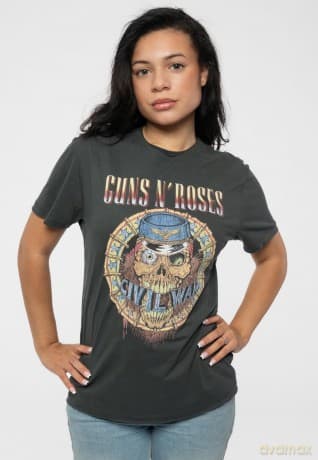 Guns N Roses: Guns N Roses Civil War Amplified Small Vintage Charcoal T Shirt