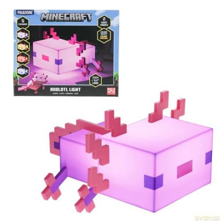 Minecraft Axolotl multicolor light (high: 13 cm) / lampka wielokolorowa Minecraft Axolotl (wysokość: 13 cm)