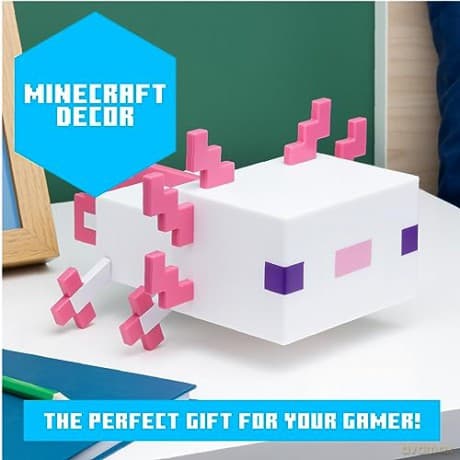 Minecraft Axolotl multicolor light (high: 13 cm) / lampka wielokolorowa Minecraft Axolotl (wysokość: 13 cm)