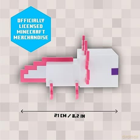 Minecraft Axolotl multicolor light (high: 13 cm) / lampka wielokolorowa Minecraft Axolotl (wysokość: 13 cm)