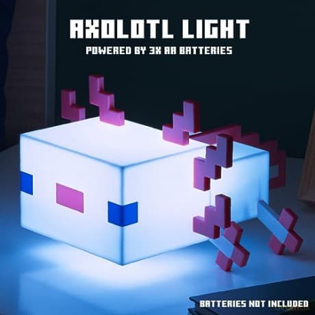 Minecraft Axolotl multicolor light (high: 13 cm) / lampka wielokolorowa Minecraft Axolotl (wysokość: 13 cm)