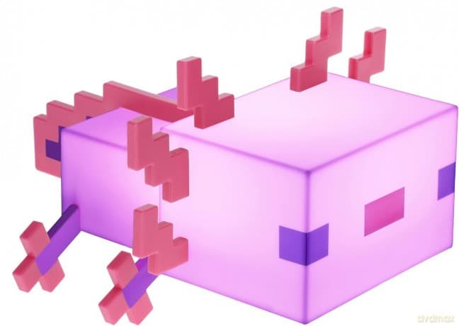 Minecraft Axolotl multicolor light (high: 13 cm) / lampka wielokolorowa Minecraft Axolotl (wysokość: 13 cm)