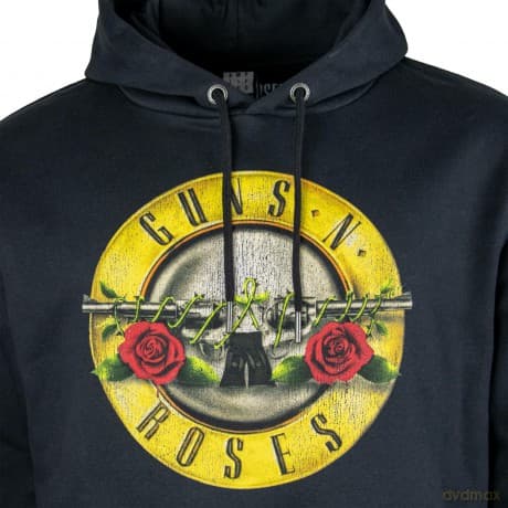 Guns N Roses: Guns N Roses Drum Amplified Vintage Black Large Hoodie Sweatshirt