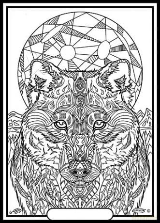 Un Loup Version Mandala - Tableau A COLORIER
