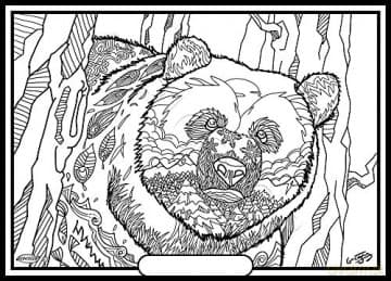 Un Ours Version Mandala - Tableau A COLORIER