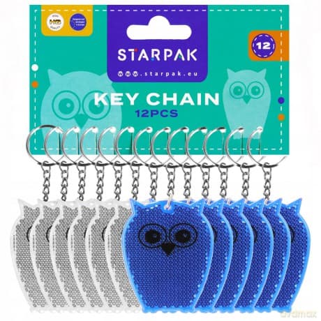 Brelok odblaskowy 7cm Sowa 517215 12 sztuk