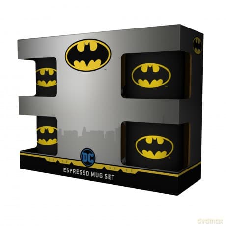 DC COMICS - Set 4 espresso mugs - Batman Iconic / zestaw 4 filiżanek do espresso Dc Coomics - Batman - ABS