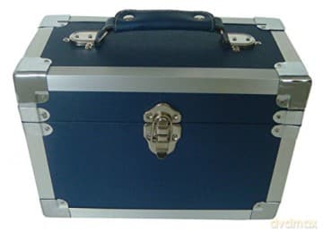 Black & White: Lp Record Storage Carry Case Black Cloth & White Leather