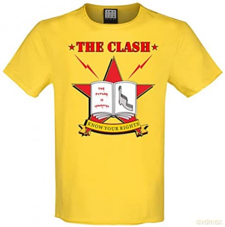 Clash: The Clash - Know Your Rights Amplified Vintage Yellow Large T Shirt