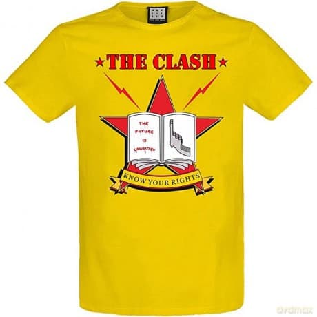 Clash: The Clash - Know Your Rights Amplified Vintage Yellow XX Large T Shirt