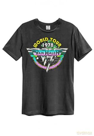 Van Halen: Van Halen World Tour 78 Amplified Vintage Charcoal Medium T Shirt