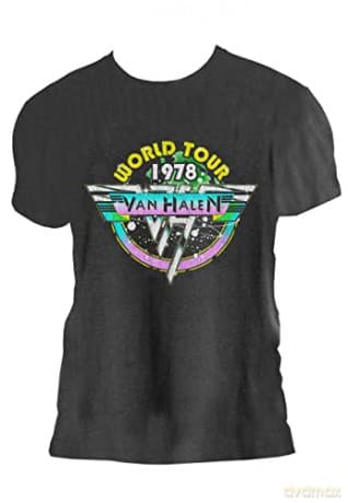 Van Halen: Van Halen World Tour 78 Amplified Vintage Charcoal Xx Large T Shirt