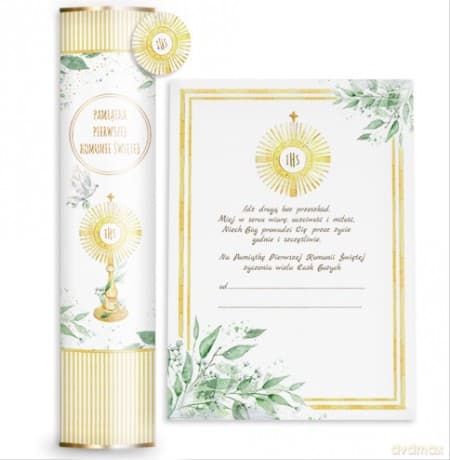 Tuba Pamiątka Komunijna Gołąb z Hostią