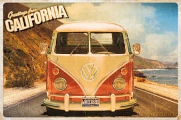 Vw Camper Cali Postcard [PLAKAT]