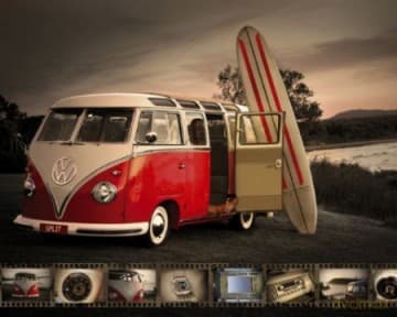 Vw Camper Kombi Surfboard [PLAKAT]
