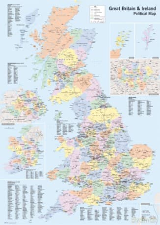 Wielka Brytania - Uk Political Map [PLAKAT]