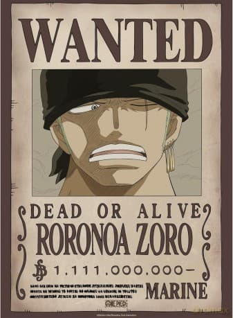 ONE PIECE - Poster Chibi 52x38 - Wanted Zoro Wano