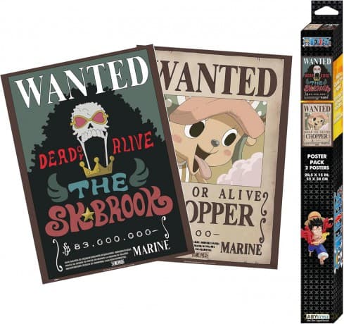 ONE PIECE - Set 2 Posters Chibi 52x38 - Wanted Chopper & Brook