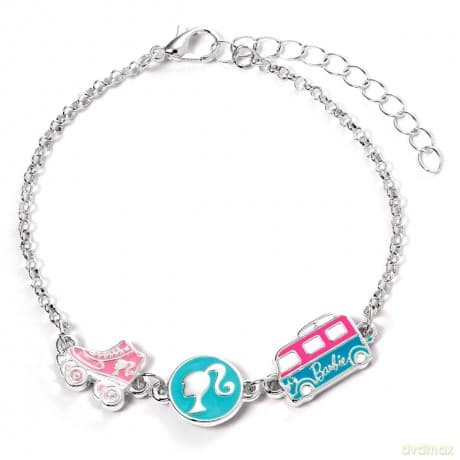 Barbie: Barbie Charm Enamelled Charm Bracelet (Silhouette. Skate. & Camper Van)