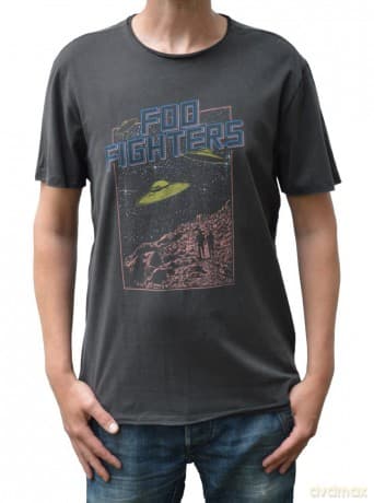 Foo Fighters: Foo Fighters Flying Saucers Amplified X Large Vintage Charcoal T Shirt