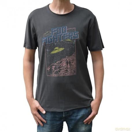 Foo Fighters: Foo Fighters Flying Saucers Amplified X Large Vintage Charcoal T Shirt