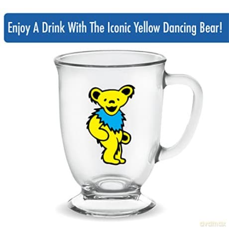 Grateful Dead: Grateful Dead Yellow Dancing Bear 16Oz Glass Cafe Kubek