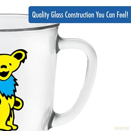 Grateful Dead: Grateful Dead Yellow Dancing Bear 16Oz Glass Cafe Kubek