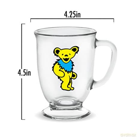 Grateful Dead: Grateful Dead Yellow Dancing Bear 16Oz Glass Cafe Kubek
