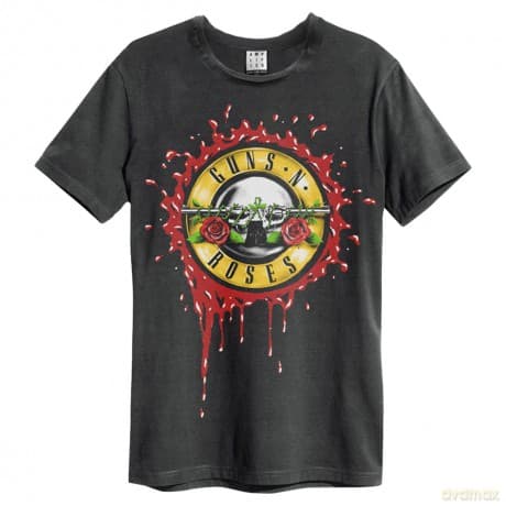 Guns N Roses: Guns N Roses - Bloody Bullet Amplified Xx Large Vintage Charcoal T Shirt
