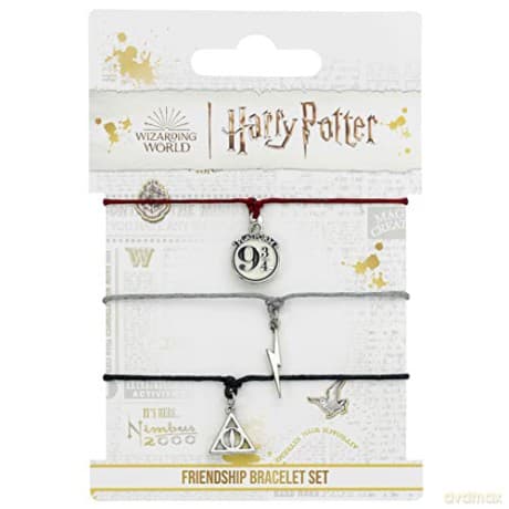 Harry Potter: Harry Potter Platform 9 3/4. Lightning Bolt & Deathly Hallows Friendship Bracelet 3 Piece Set