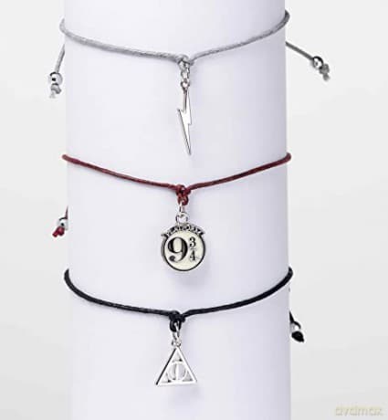 Harry Potter: Harry Potter Platform 9 3/4. Lightning Bolt & Deathly Hallows Friendship Bracelet 3 Piece Set