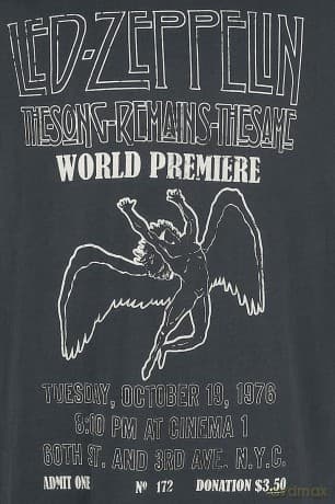 Led Zeppelin: Led Zeppelin The Sing Remains The Same Amplified Vintage White Xx Large T Shirt