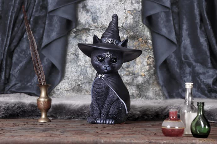 Figurine Cult Cuties Purrah Witches Hat Occult Cat - 30 cm / Figurka Cult Cuties kot w kapeluszu Purrah - 30 cm