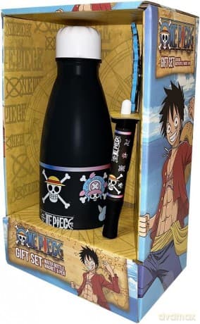 ONE PIECE (STRAW HAT CREW SKULL EMBLEMS) GIFT SET (BOTTLE, MAGNET & PEN) / zestaw prezentowy One Piece: butelka, magnes, długopis