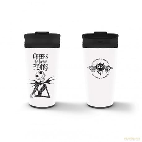 THE NIGHTMARE BEFORE CHRISTMAS (CHEERS TO FEARS) METAL TRAVEL MUG / kubek termiczny (metalowy) Miasteczko Halloween (zdrowie Strachów)