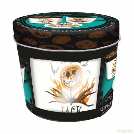 THE NIGHTMARE BEFORE CHRISTMAS (KING JACK) GIFT SET: MUG & COASTER IN KEEPSAKE TIN / zestaw prezentowy Miasteczko Halloween (King Jack): filiżanka plus podkładka w ozdobnej puszce