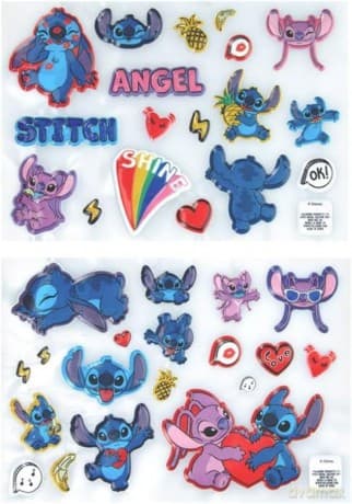 Disney Stitch Puffy Gadget Decals (37 pcs) / naklejki dekoracyjne Disney - Stitch (37 szt)