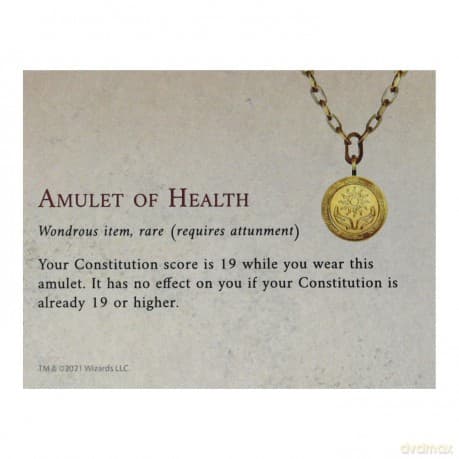 Dungeons & Dragons 24k Gold Plated Amulet of Health Medallion