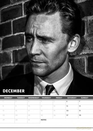Tom Hiddleston: 2025 Calendar [KALENDARZ]